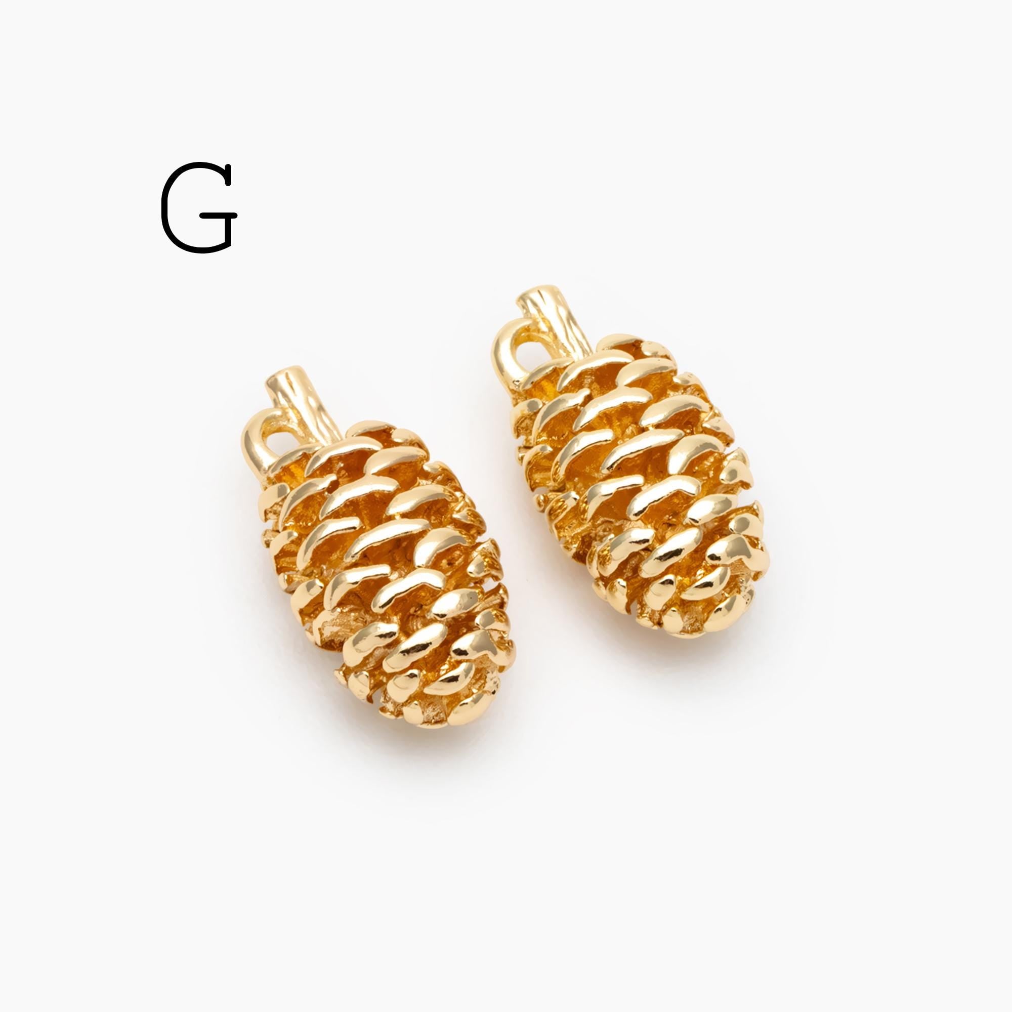 10pcs Gold/ Silver Nut Charms , 18K Gold/ Rhodium plated Brass, Jewelry Making, Diy Material, Jewelry Supplies (GB-4589)